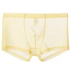 Men's sexy ultra-thin transparent mesh boxer briefs