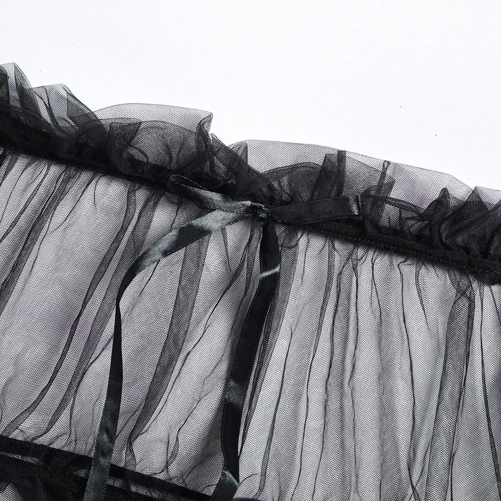 Billionm Mesh Sheer Lingerie Set Women Half Length Sleeve Top and Low Waist Thong G String Briefs See Through Open Cup Sexy Bra and Panty