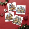 (US Only)6PCS DIY Diamond Art Greeting Cards Xmas House Congratulations Thank You Cards