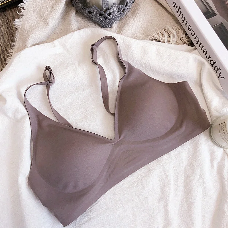 Semi-liquid soft support bralette seamless gathering and side milk one-piece lingerie non-wire women's underwear comfort bra