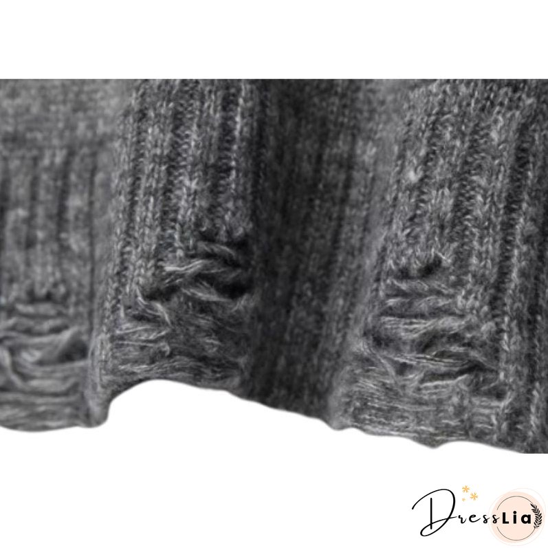 One-Shoulder Lazy Style Loose Sweater