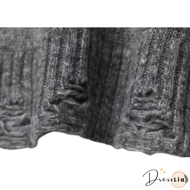 One-Shoulder Lazy Style Loose Sweater