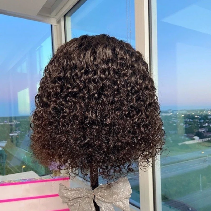 Jewtribute Hair®|Curl  Wigs Pixie Cut Lace Front Wig With Bang