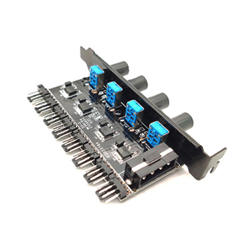 

PC 8 Channels Fan Hub 4 Knobs PCI Bracket Cooling Fan Speed Controller, 501 Original