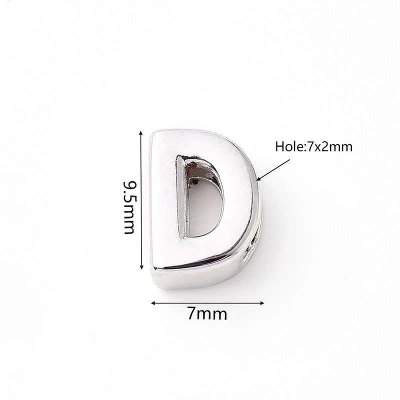 1 Pc/Package 9.5x6mm 9.5×7.5mm 9.5x8mm 7x2mm Copper White Gold Plated Letter Bubble Polished Beads