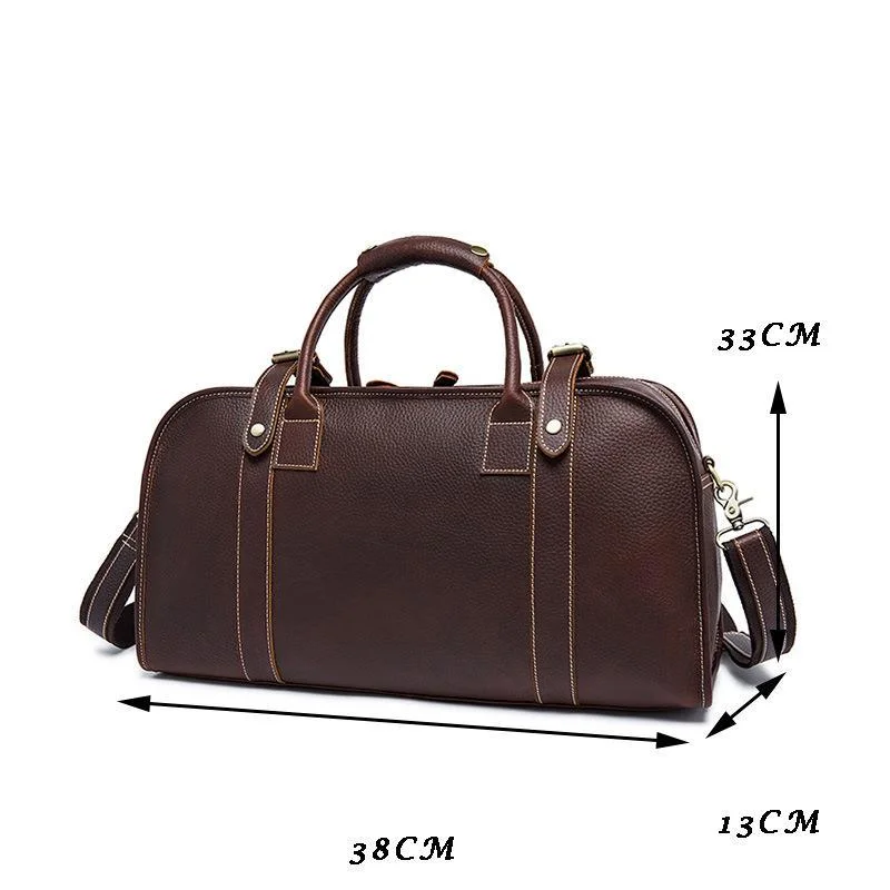 Genuine Leather Comfortable Grab Clean Silhouette Spacious Interior Carryall Bag for Traveling