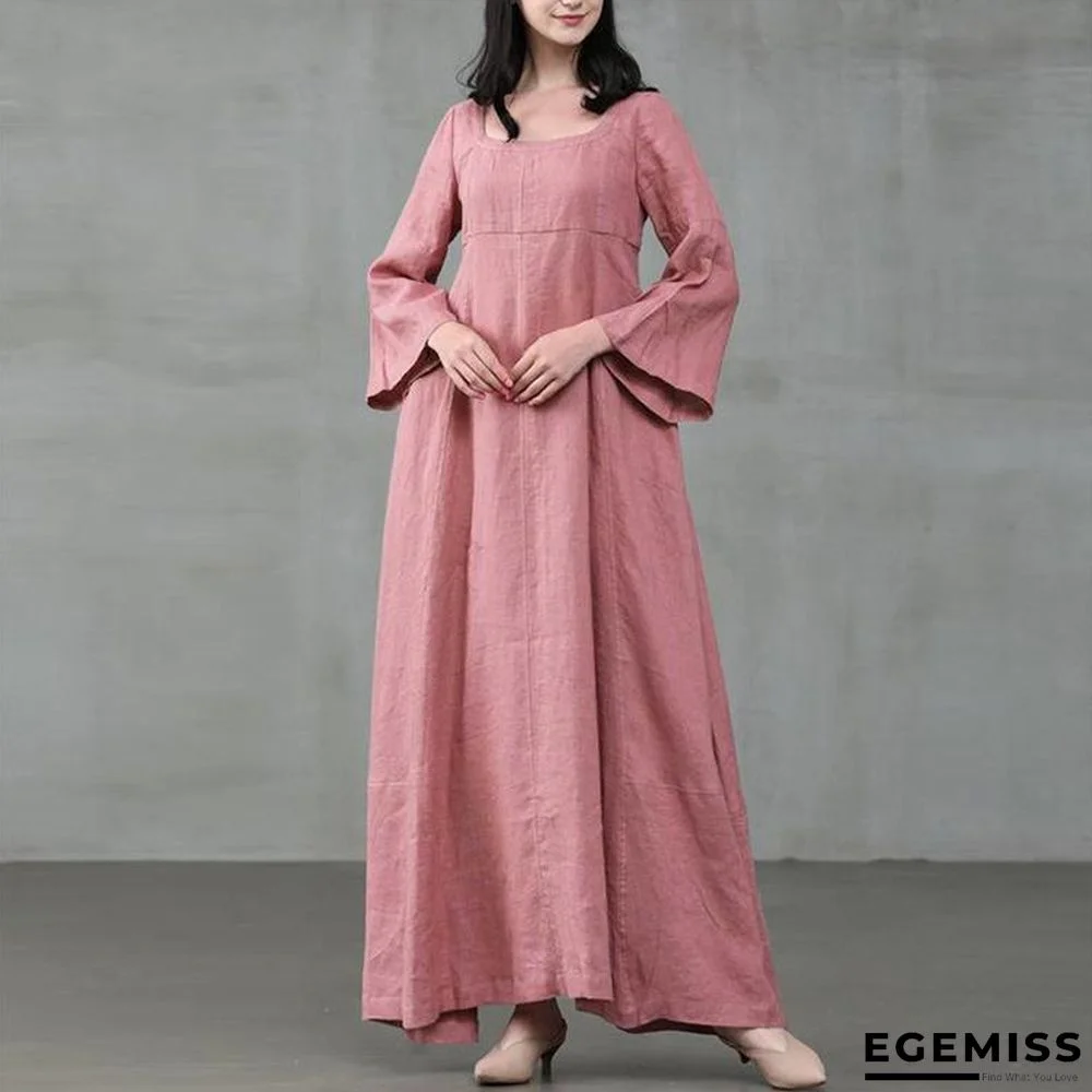 Retro Women's Dress with Large Pendulum Linen | EGEMISS