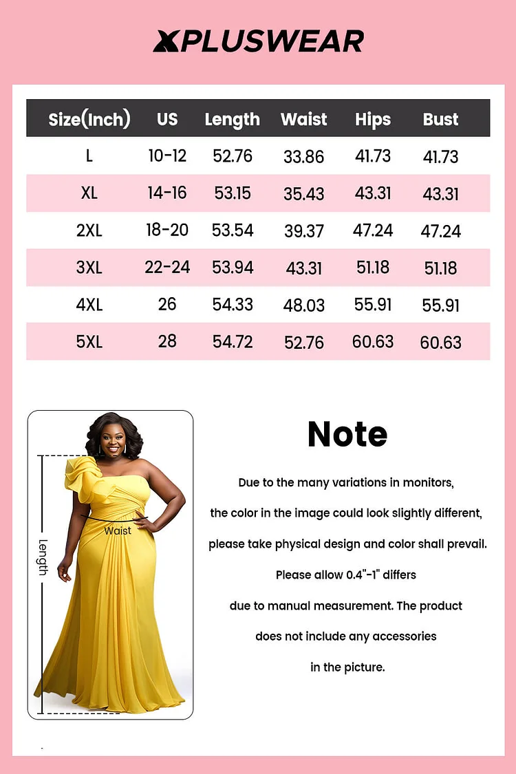 Xpluswear Design Plus Size Formal Black Asymmetrical Collar Waistcoat Ruffled Fold Chiffon Maxi Dresses