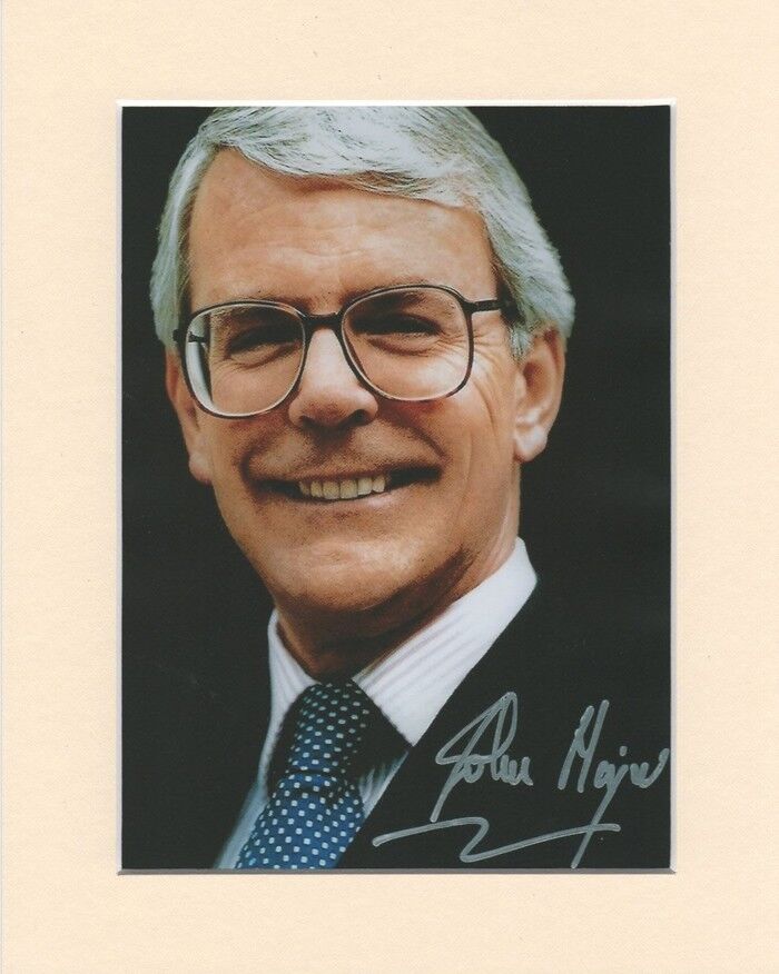 JOHN MAJOR CONSERVATIVE PRIME MINISTER 10X8 MOUNTED SIGNED AUTOGRAPH Photo Poster painting PRINT