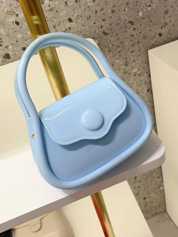 Solid Color Chains Satchels Crossbody Bags LIGHT BLUE-One_size