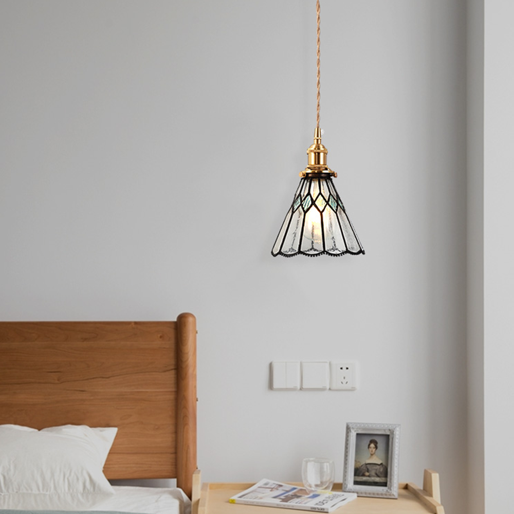 Nordic Simple Cone Tiffany Glass Pendant Light