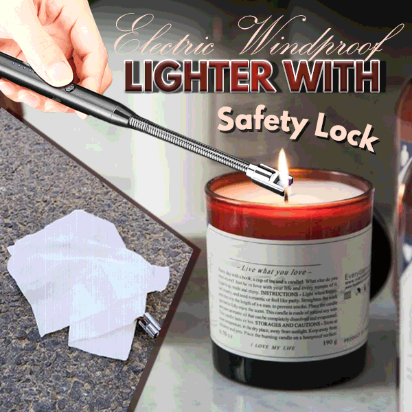 Electric Windproof Lighter with Safety Lock