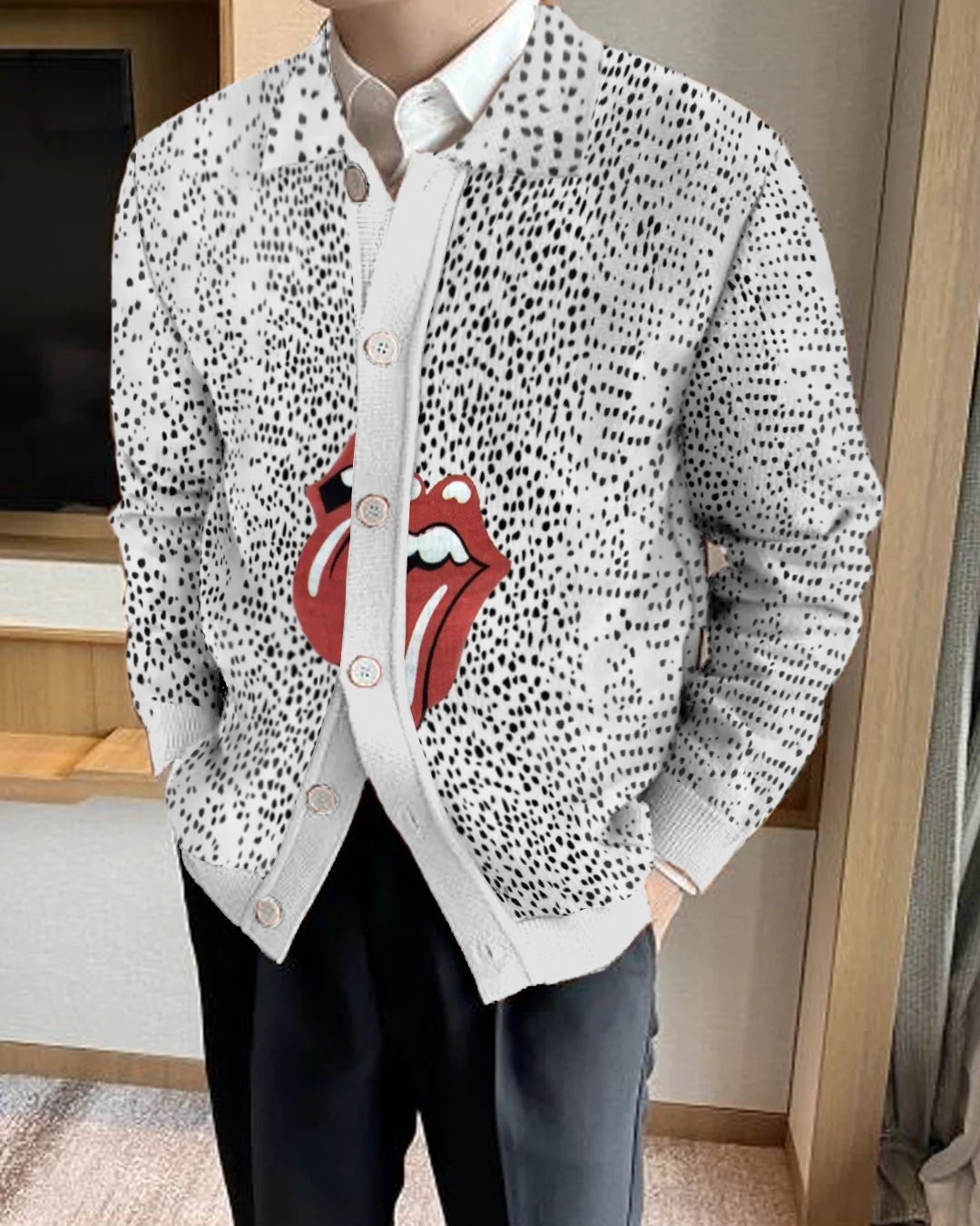 Men's Lapel Knitted Sweater Cardigan 6a74