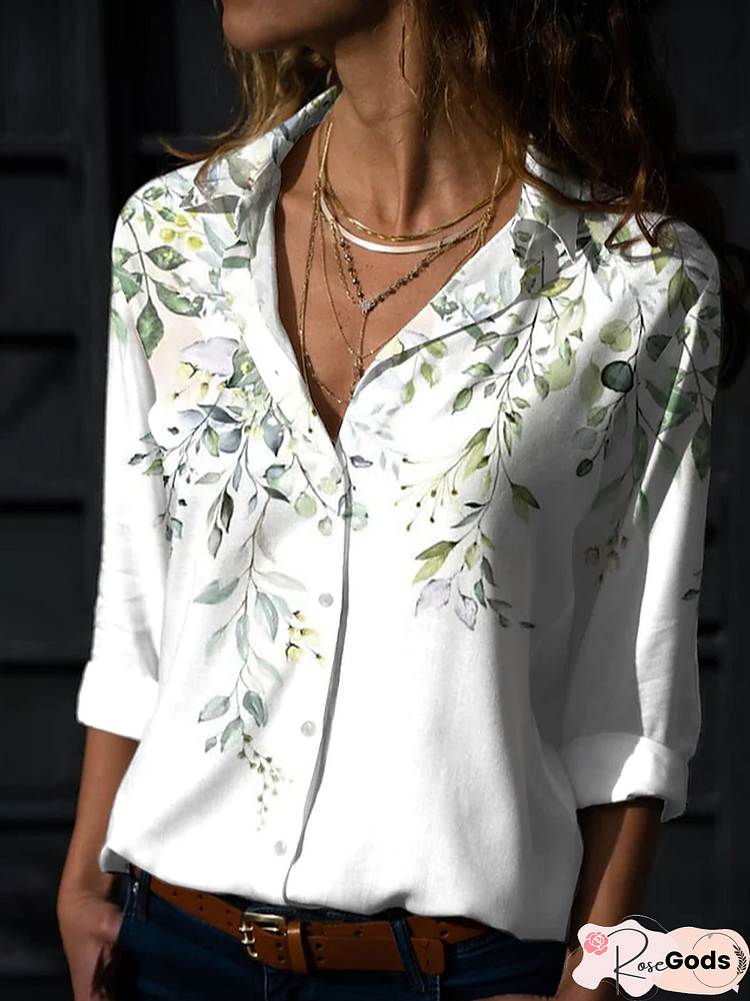 Women's Daily Weekend Floral Blouse Shirt Floral Long Sleeve Button Print Shirt Collar Casual Streetwear Tops