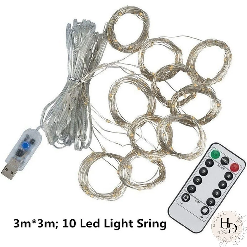 3Mx3M 300 LED Curtain Light Romantic Christmas Wedding Outdoor Decoration Curtain String Light
