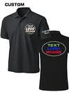 Custom Your Own Design Polo Shirt - Personalized Photo/Text/Logo/Image Printing, 3-Sided Printing, Regular Fit, Minimalist Style, All-Season Comfort, Machine Washable, Perfect for Golf, Casual & Business Wear