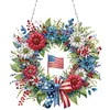 (US Only)Independence Day Wreath DIY Diamond Painting Art Pendant Kit for Art Crafts