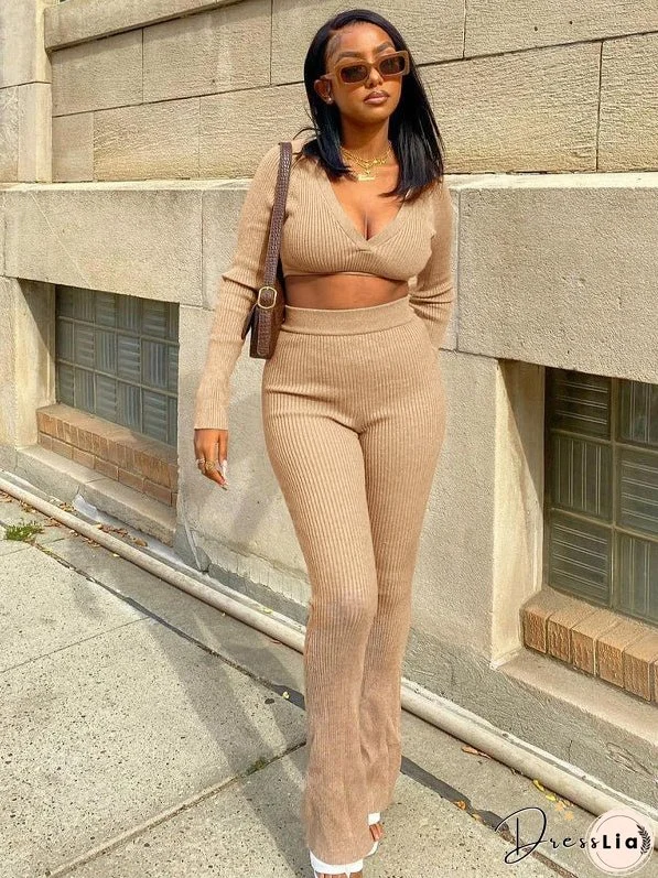 Micro Flared Pants Two-piece Suit