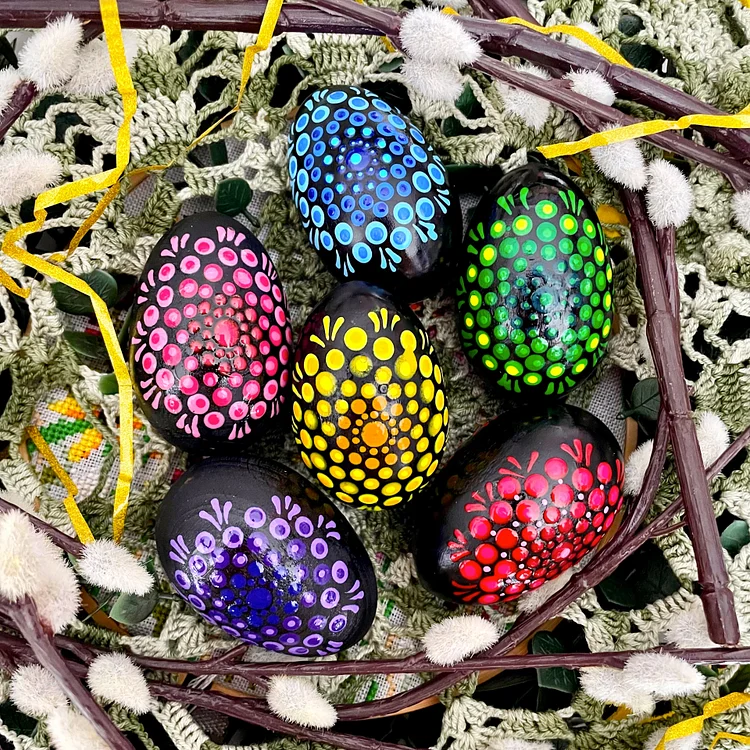 Hand-Painted Easter Egg Set of 6