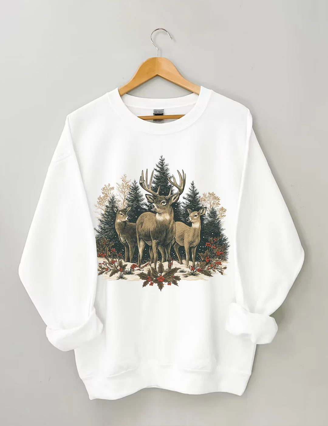 Retro Christmas Deer Sweatshirt