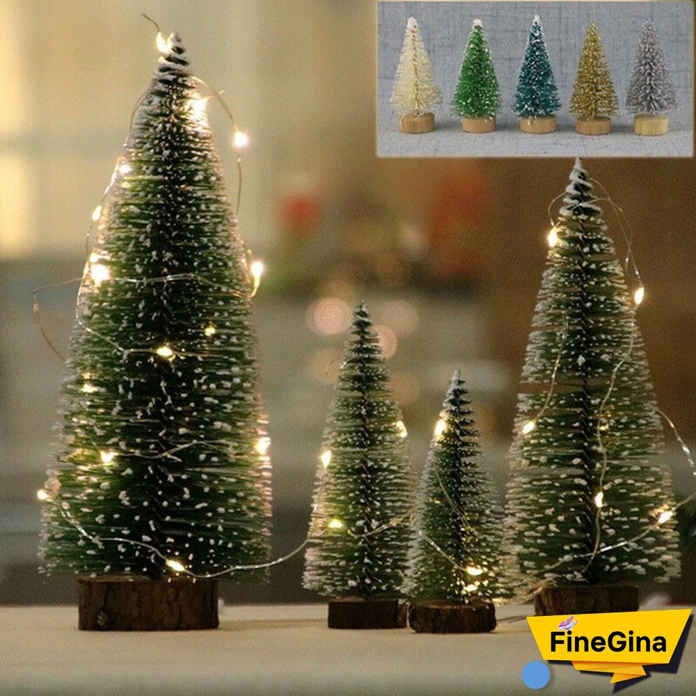 Wholesale 12/24Pcs Tabletop Christmas Pine Tree Xmas Mini Snow Trees Small Decoration Gifts