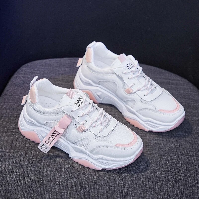Women Casual Sneakers Spring Autumn Sneakers Breathable Women Shoes Lace Up Female Boots Comrfortable Platform Shoes Women