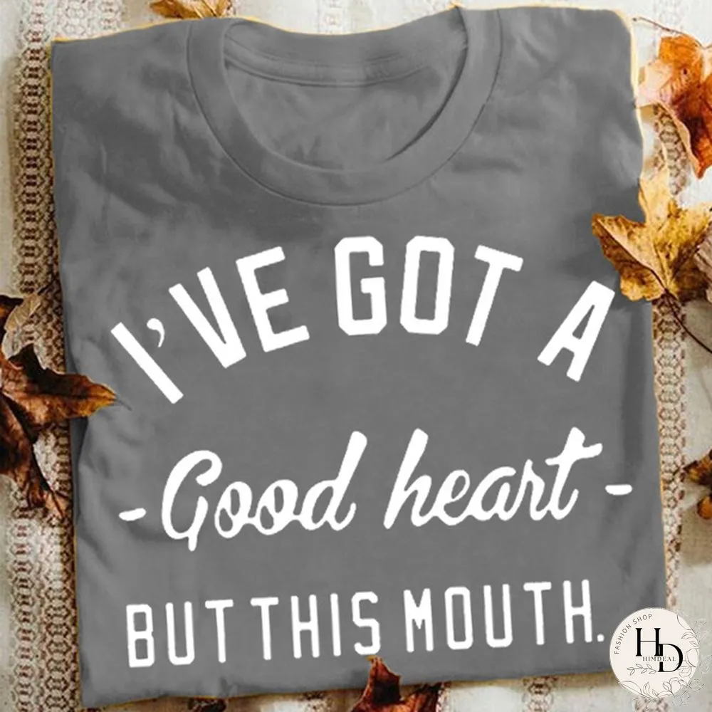 Casualwear Letters printed Shirts for Women Crew neck Tees Tops Summer Short Sleeves Women