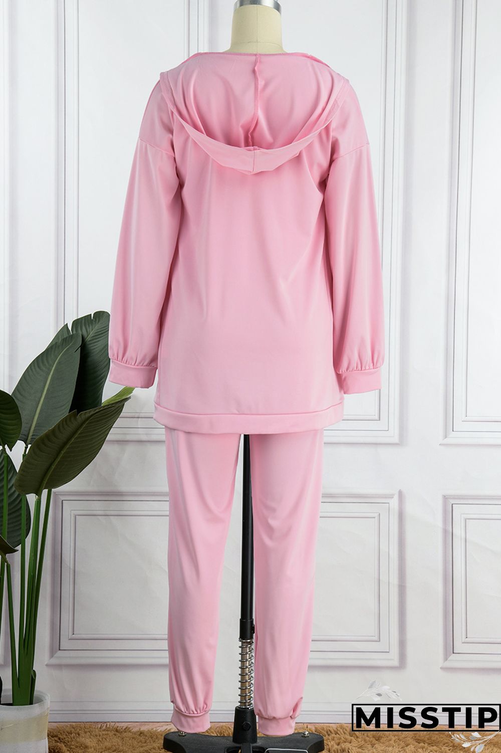 Blue Casual Solid Basic U Neck Long Sleeve Two Pieces