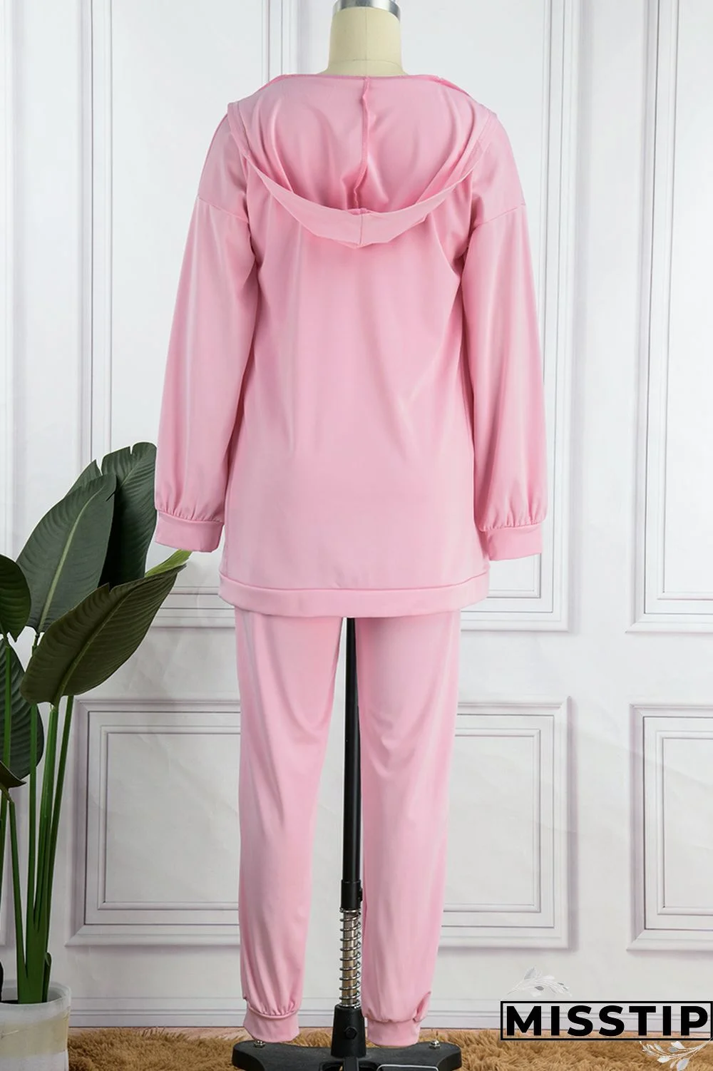 Blue Casual Solid Basic U Neck Long Sleeve Two Pieces