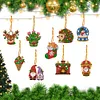 9pcs DIY Double-Sided Rhinestone Acrylic Diamond Painting Christmas Tree Pendant(Christmas)