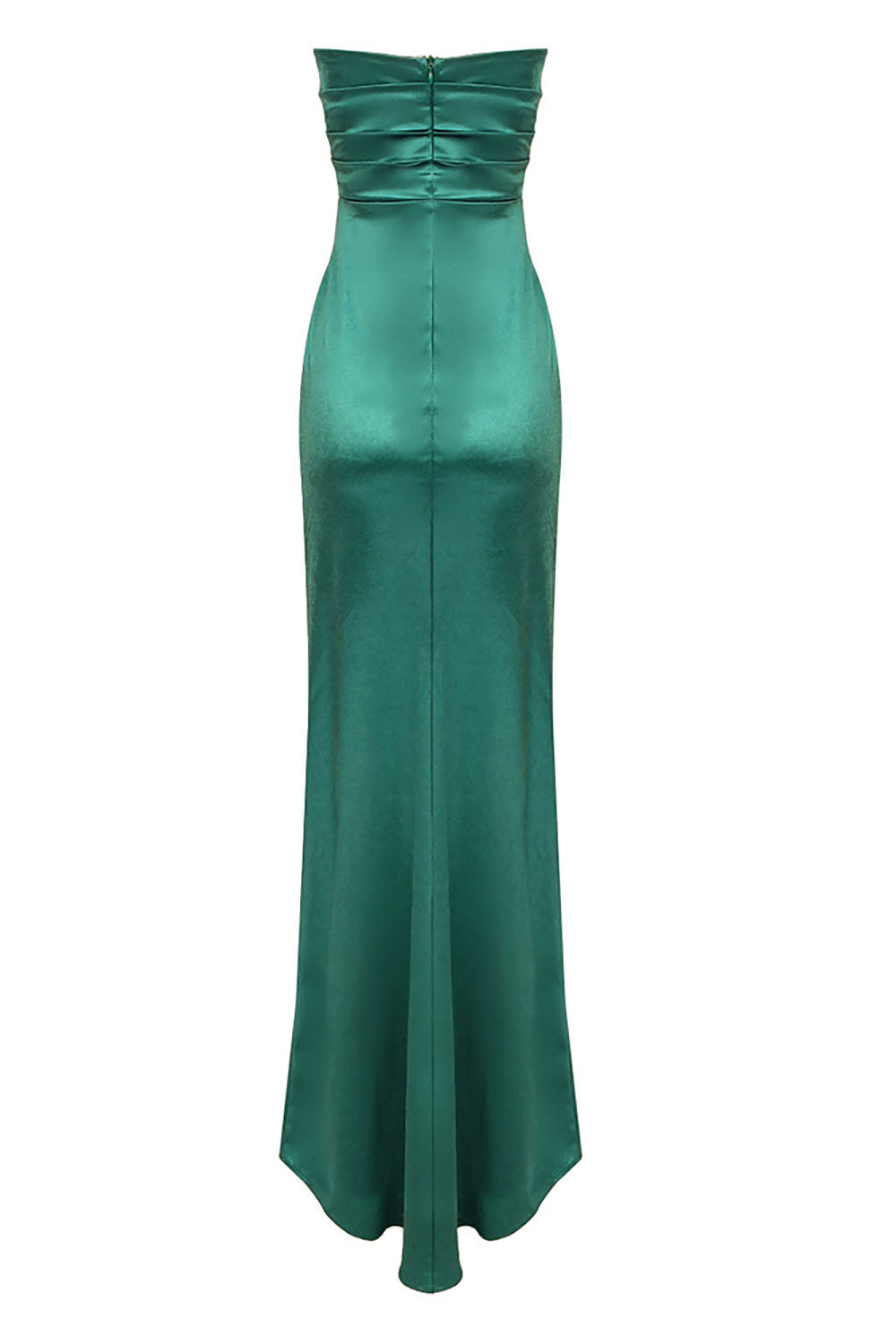 Emerald Green Sleeveless Mermaid Prom Dress with Split Pleats and Beadings main image 1