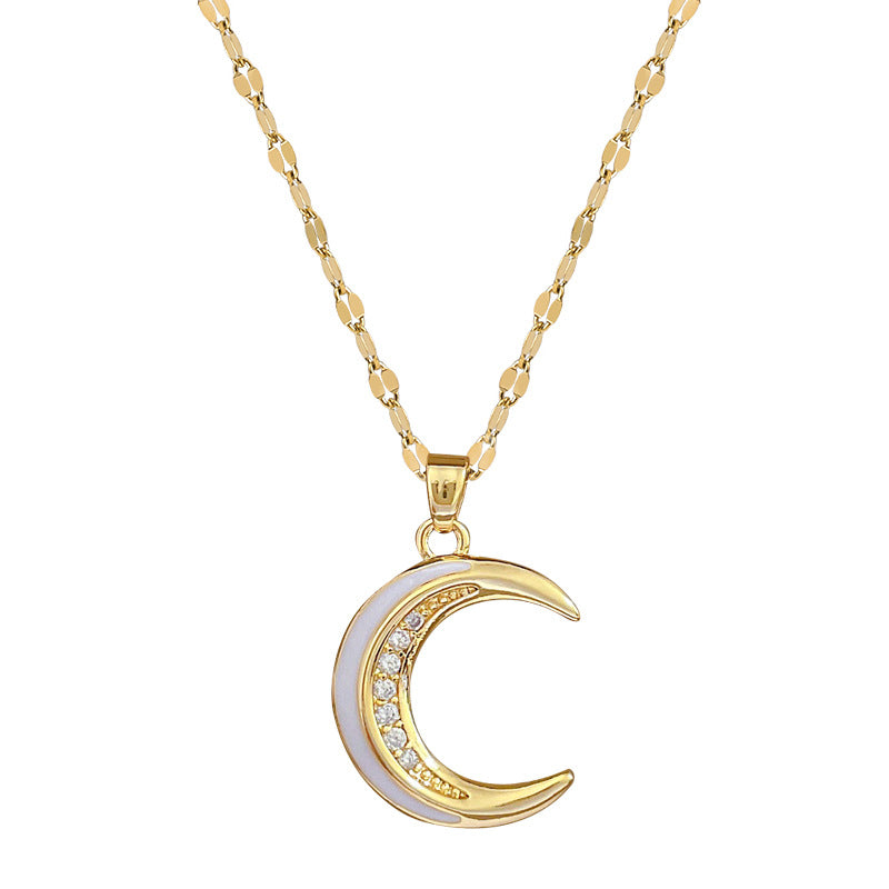 Moon Geometric Stainless Steel Stainless Steel Necklaces