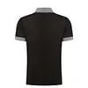 Gioiacombo&trade; Polo da uomo a maniche corte casual con bottoni pied de poule estivi da uomo