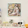 (Stamped/Counted) Kimono Woman Drinking Tea-11CT Cross Stitch 50*50cm/19.69*19.69in
