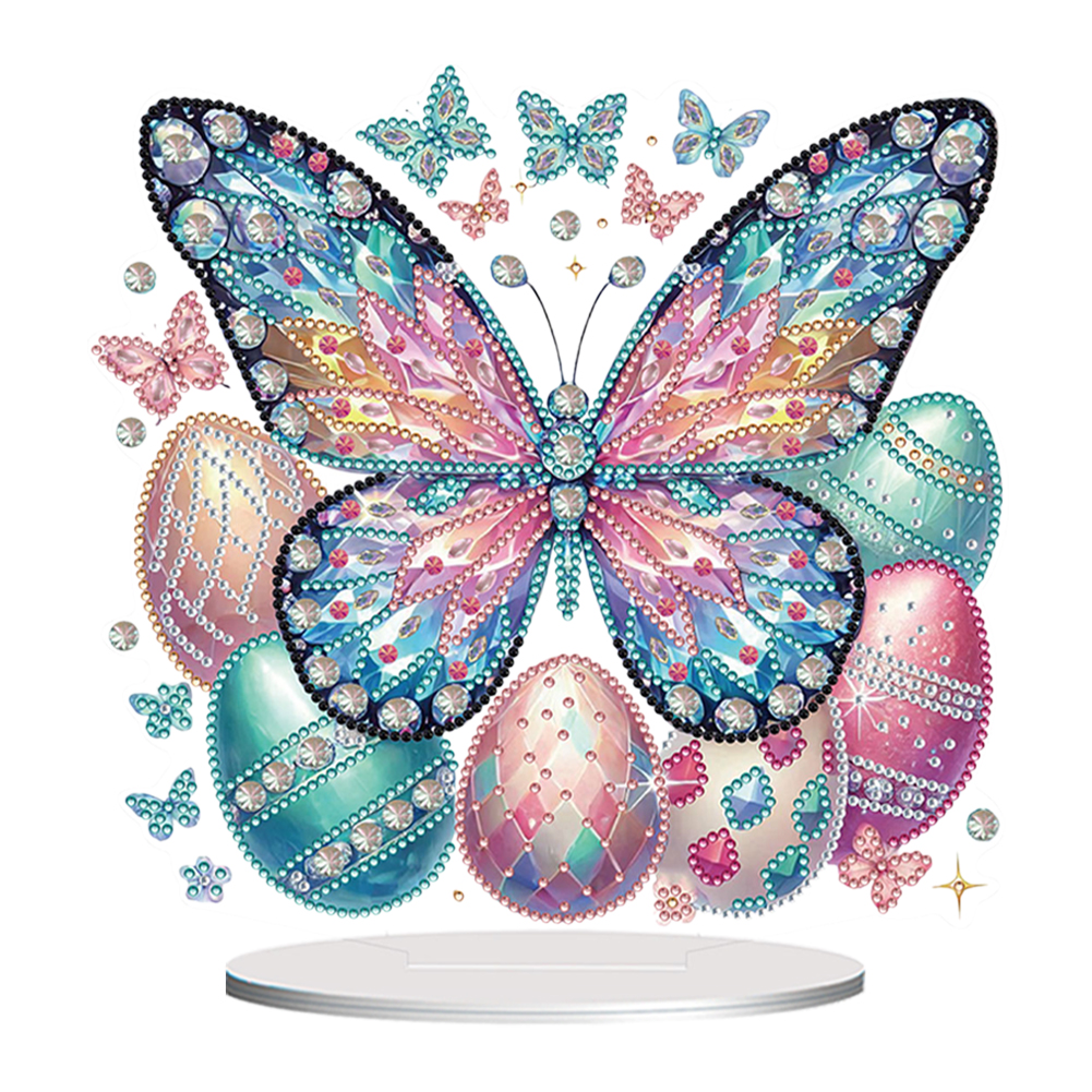 Acrylic Special Shape Butterfly Easter Eggs Diamond Painting Desktop Decors