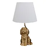 Dog Lamp with White Linen Shade Cute Room Decor White Dog Table Lamp 17.7inch for Living Room Unique Aesthetic Home Room Decor