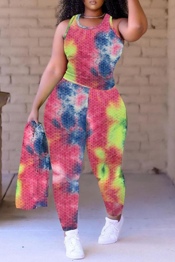 Women's set | Casual Tie Dye Two Piece Pant Suits |Website-savvysunny
