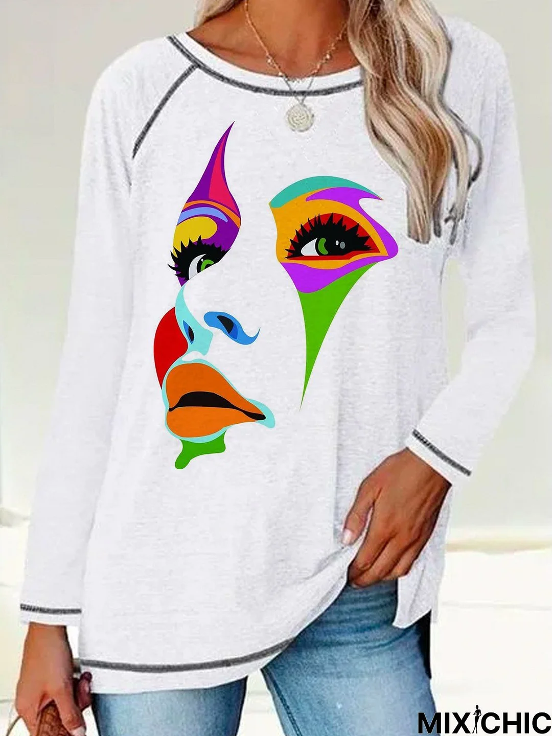 Figure Crew Neck Casual T-Shirt