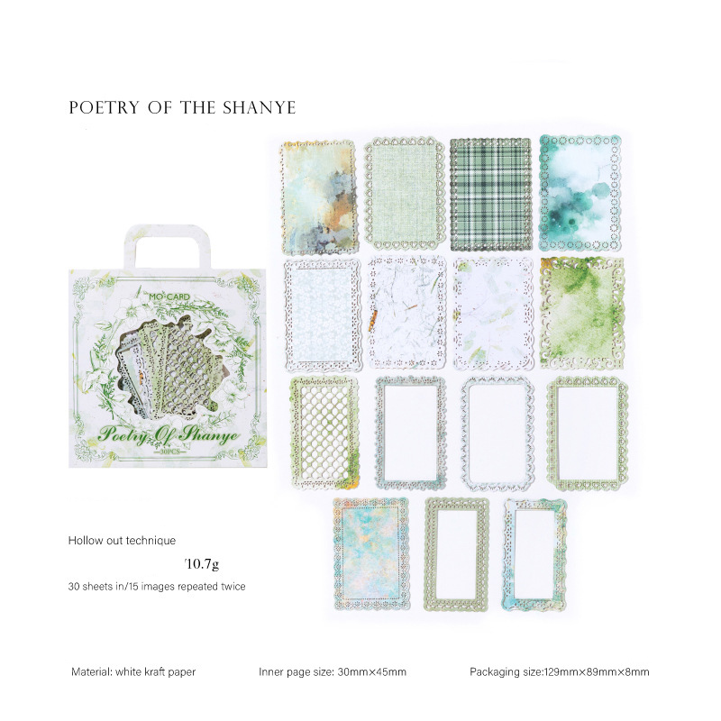 Material Paper - Lace Night Series Vintage Lace Flower Border Hollow Landscape 