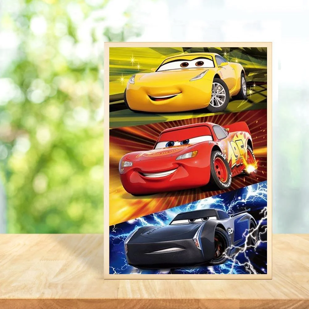 Diamond Painting - Full Round Drill - Cartoon Car(30*40cm)