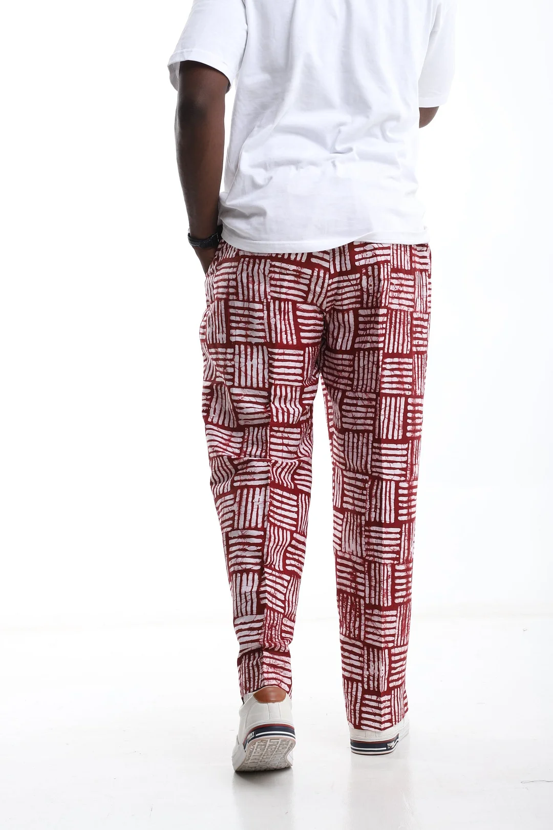 Crimson Grid Adire Trousers-inspireuse