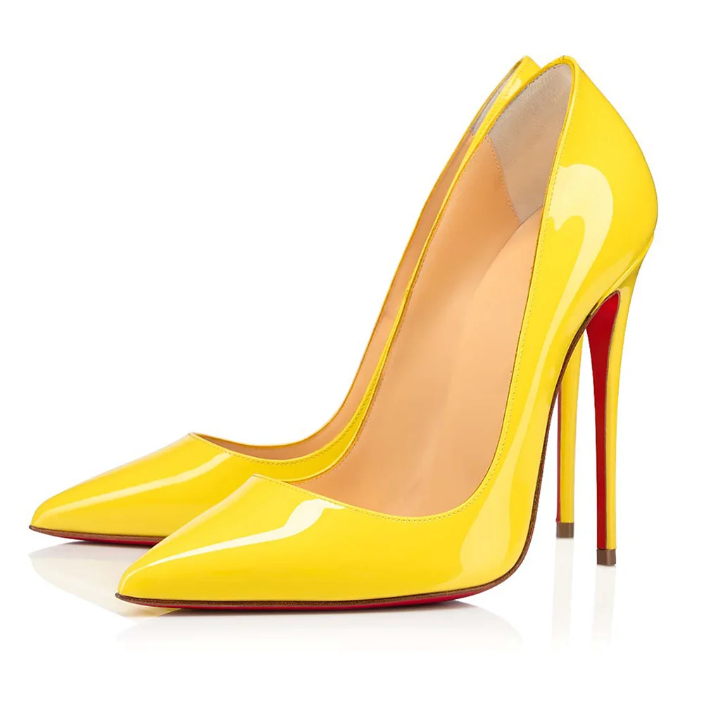 Classic 120mm/100mm Red Bottom Women's Party Wedding Heels  Patent Pumps-MERUMOTE