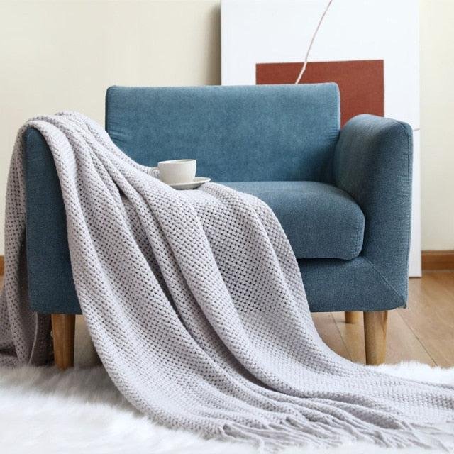 Knitted Anti-pilling Soft Bed Blanket Sofa Cover