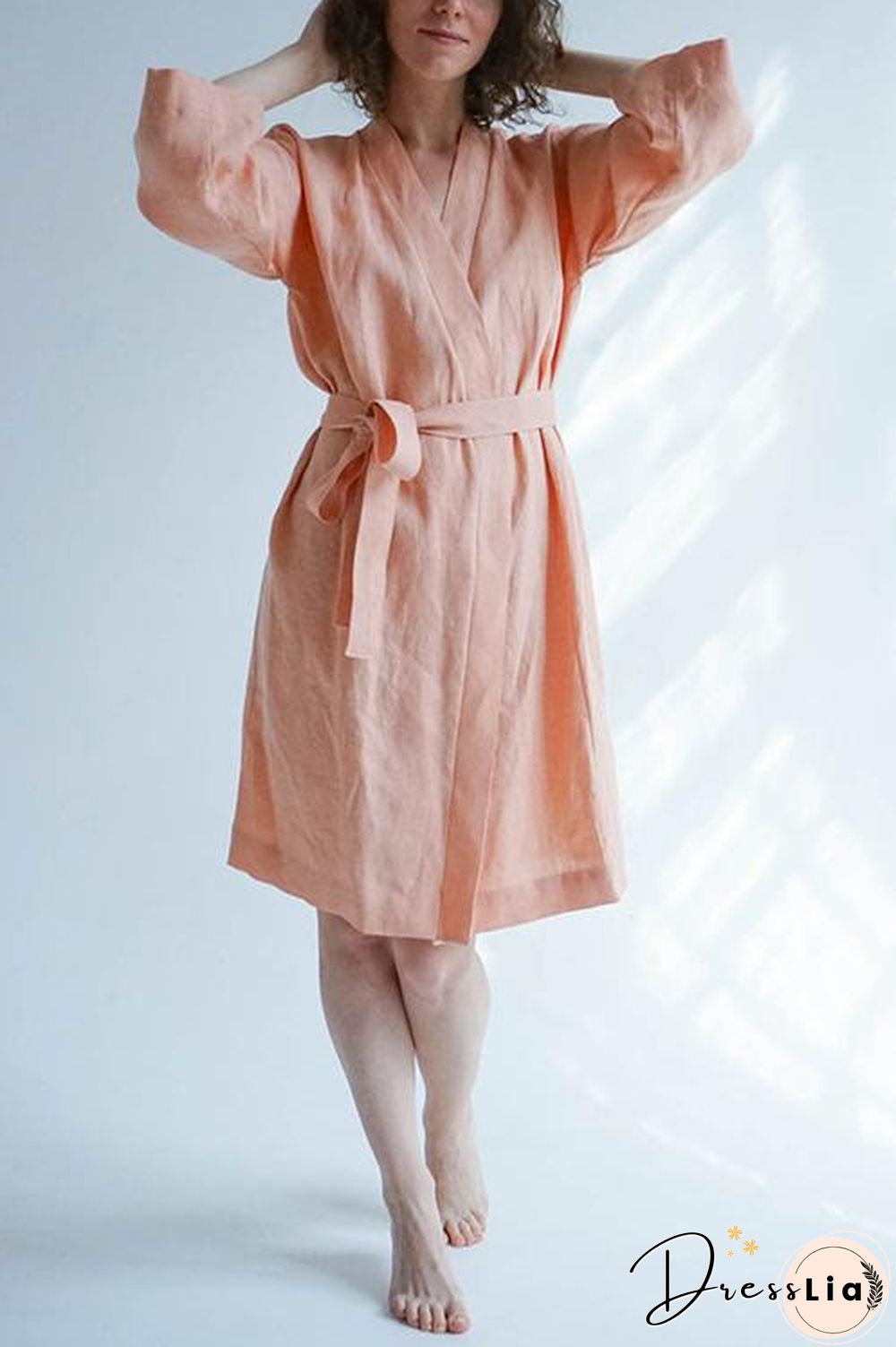 Roomy Linen Kimono With Belt