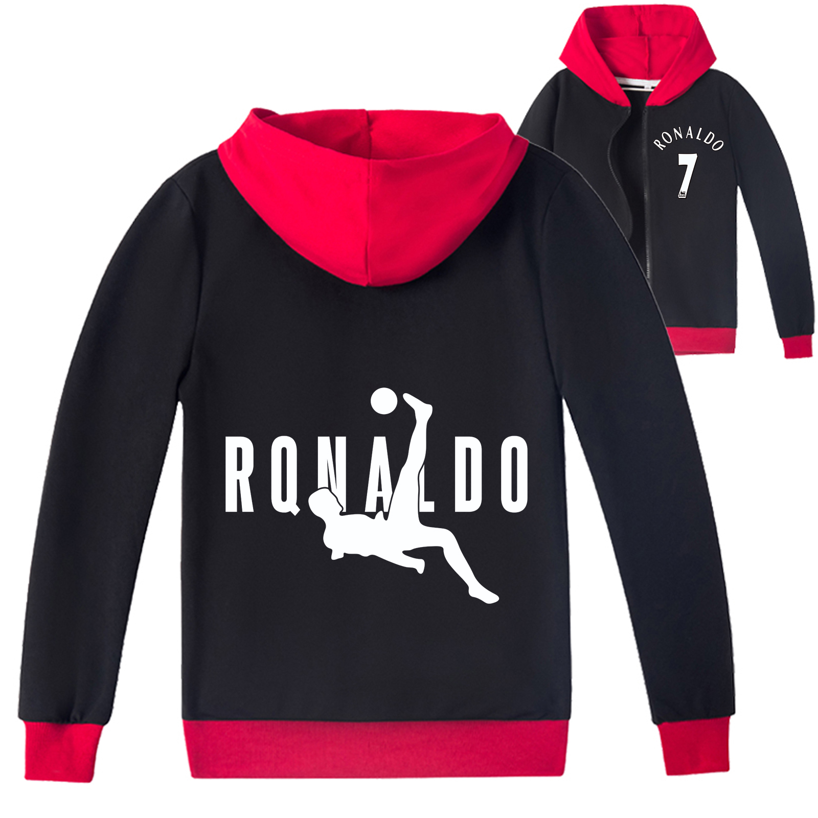 Mayoulove Kids' Cristiano Ronaldo Zip Jacket - Stylish Soccer Apparel for Boys  Girls, Perfect for Fans-Mayoulove