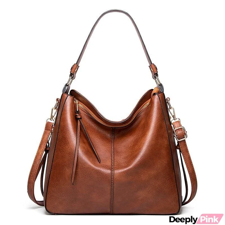 Elegant Classic Large Capacity Soft Leather Tote Bag Shoulder Bag