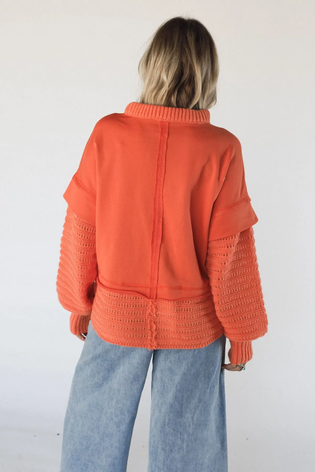 Moonrise Layered Sweater Top - Orange