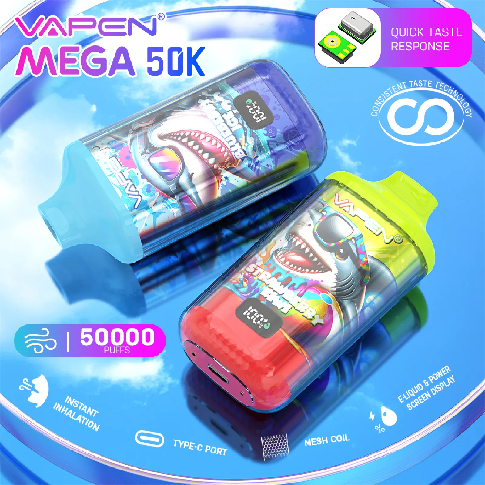 Vapen Mega 50K &ndash; Wholesale Vape Europe （50PCS）EU mysite fumotvapeshop