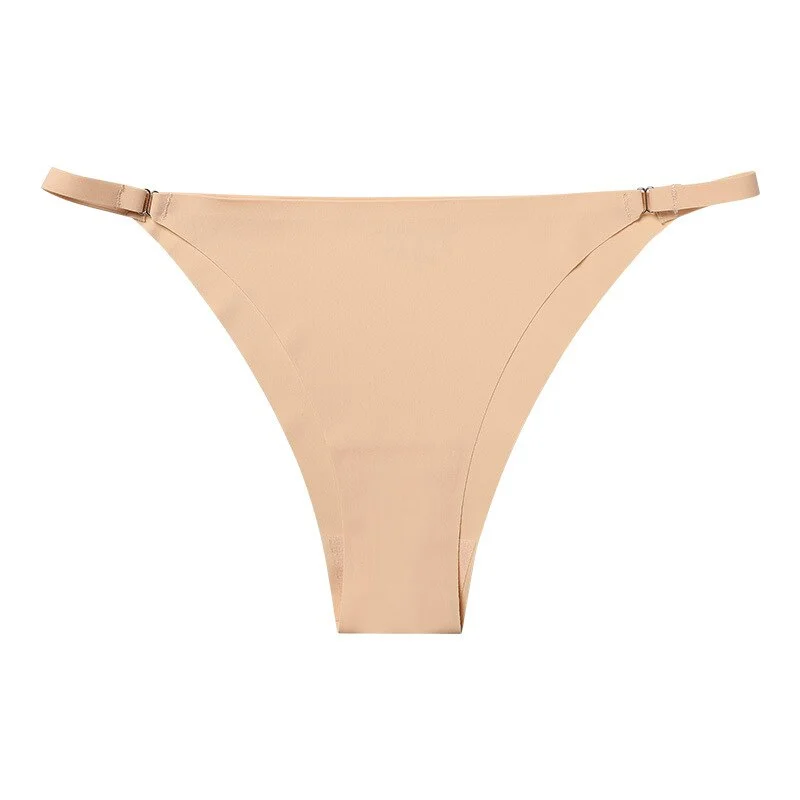 Womens Ice Silk Seamless Briefs Thin Belt Low Waist Panties Sexy Solid Bikini Female Underwear Comfortable Intimate Lingerie