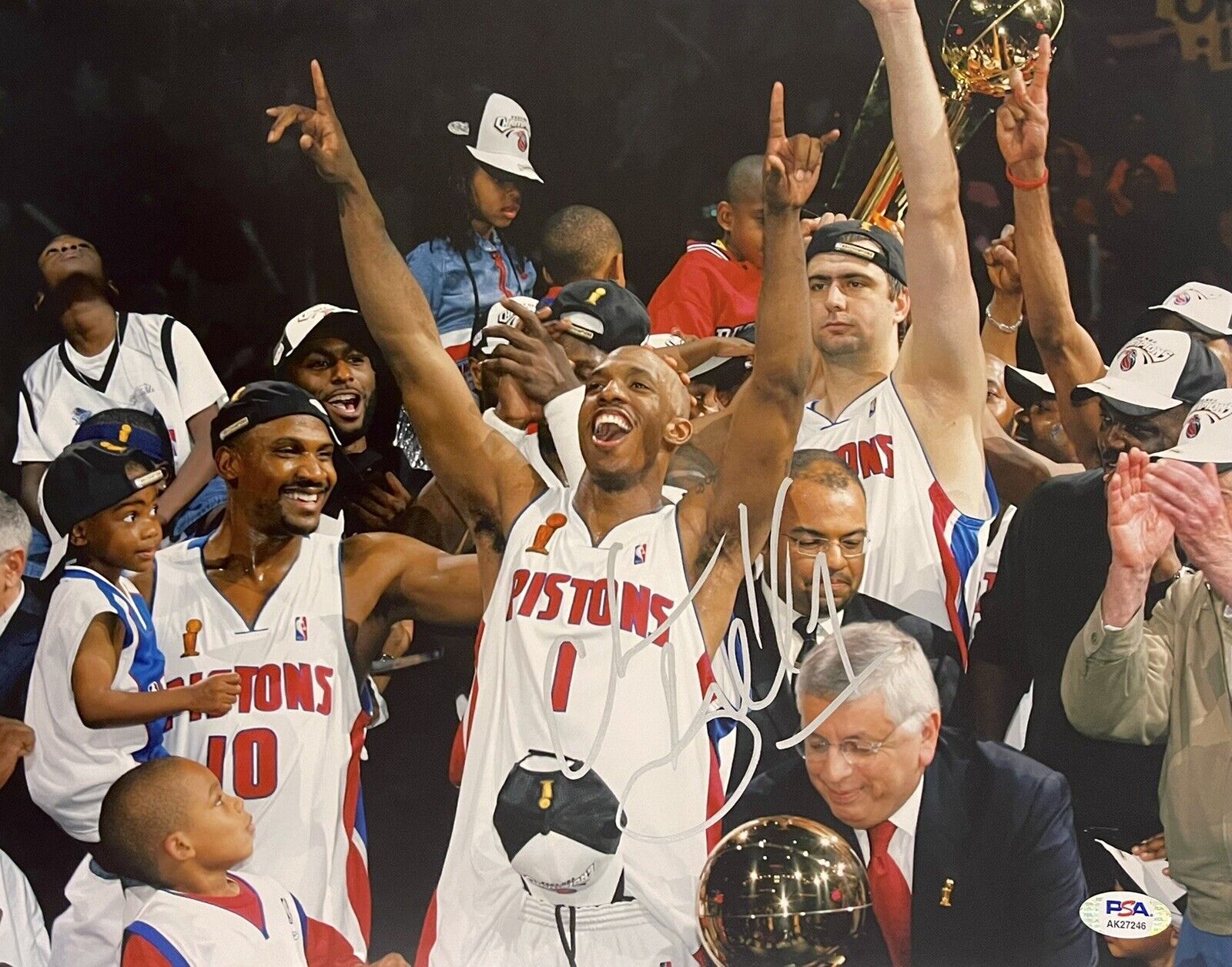 Chauncey Billups Signed Autographed Detroit Pistons 11x14 Photo Poster painting PSA/DNA